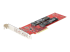 Startech Dual M.2 PCIe SSD Adapter Card, x8 / x16 Dual NVMe or AHCI M.2 SSD to PCI Express 4.0, Up to 7.8GBps/Drive, For 2242/2260/2280/22110mm PCIe M-Key M2 SSDs, Bifurcation Required - Venstre vinkel